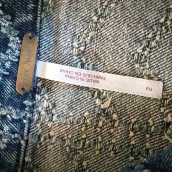 Free People punched chevron moto jacket Chevy Blue - Picture 2 of 10